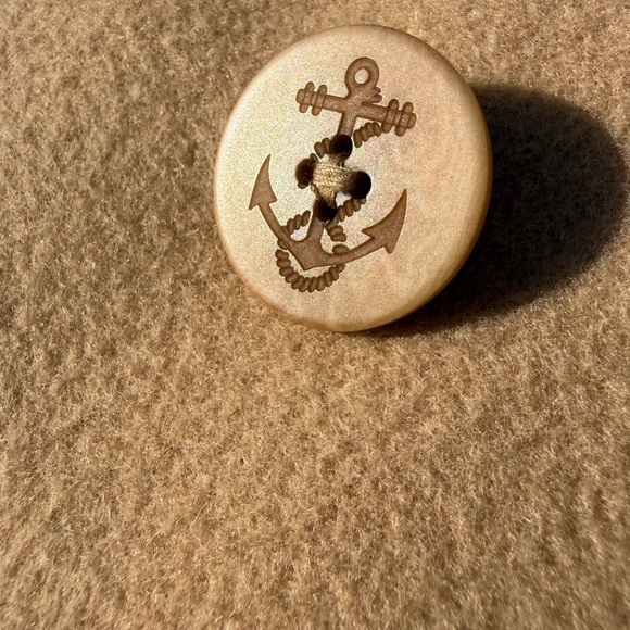 L.L. Bean Camel Wool Peacoat Double Breasted Anchor Button Coat - Picture 9 of 11